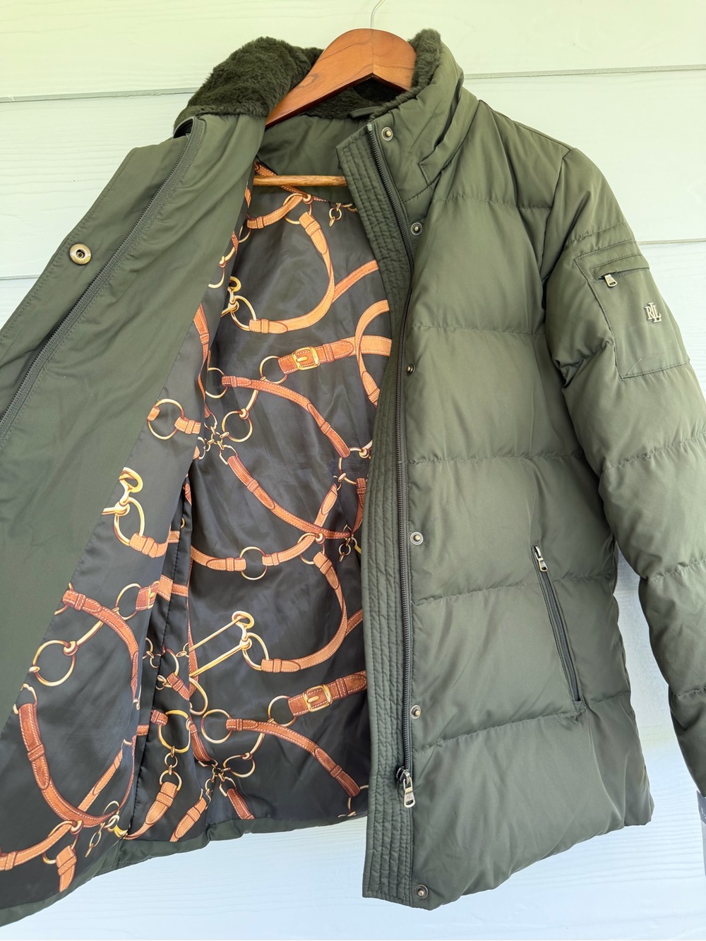 Ralph Lauren Olive Green Quilted Puffer Jacket - Women's - Picture 11 of 12